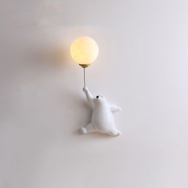 Yono Wall Lamp Balloon Bear Children's Room Resin Headboard Study