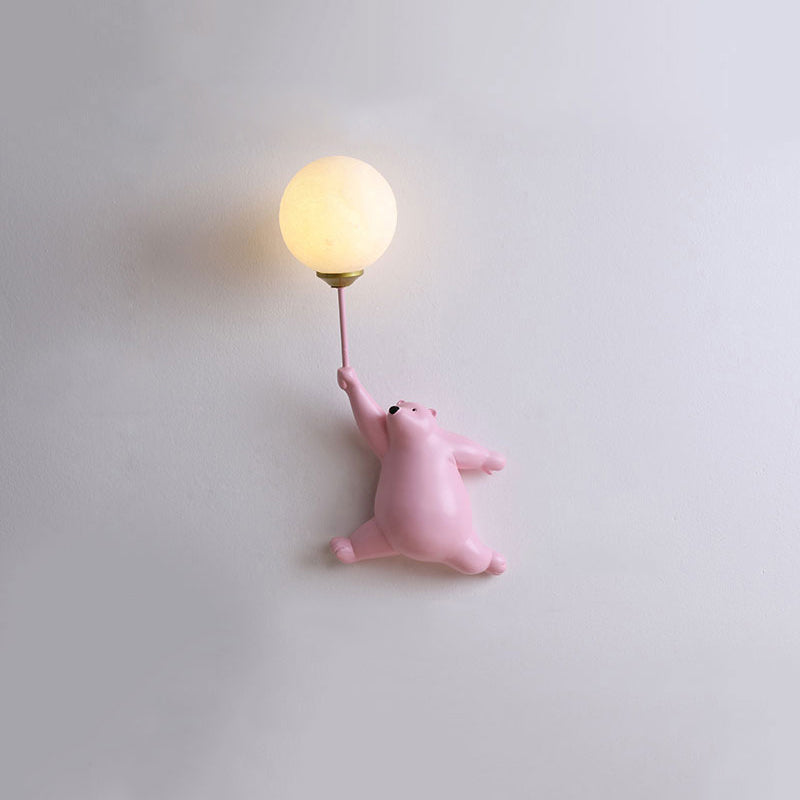 Yono Wall Lamp Balloon Bear Children's Room Resin Headboard Study