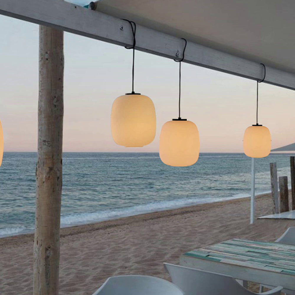 Edge Pendant Light Retro Lantern Waterproof Metal Outdoor