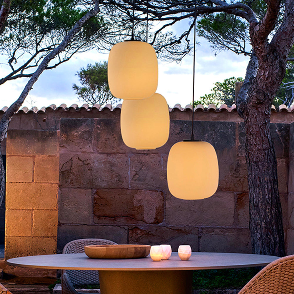 Edge Pendant Light Retro Lantern Waterproof Metal Outdoor