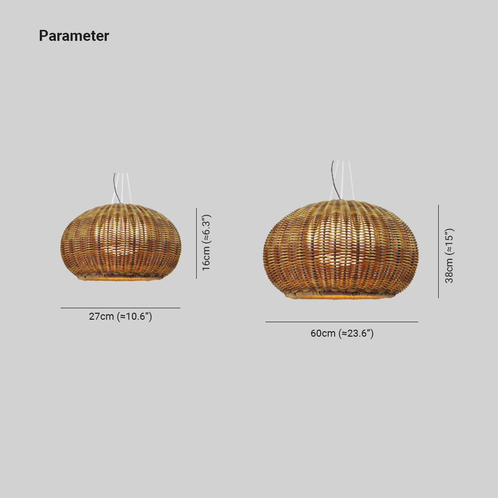 Noncu Pendant Light Retro Lantern Bamboo Acrylic Acrylic Outdoor