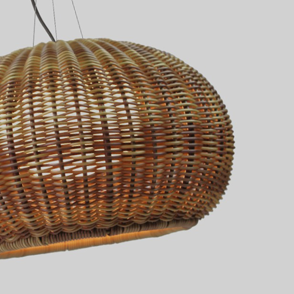Noncu Pendant Light Retro Lantern Bamboo Acrylic Acrylic Outdoor