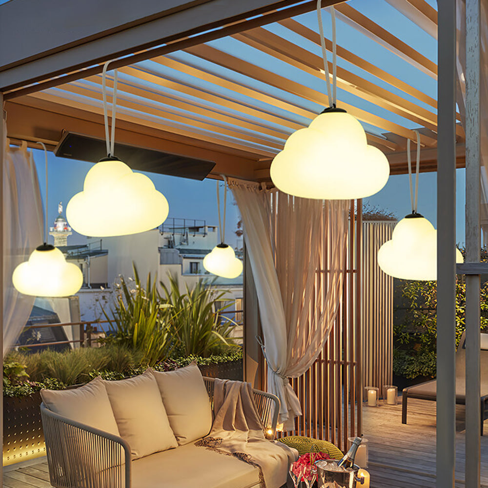 Yono Pendant Light Modern Cloud Milky Metal Acrylic Garden