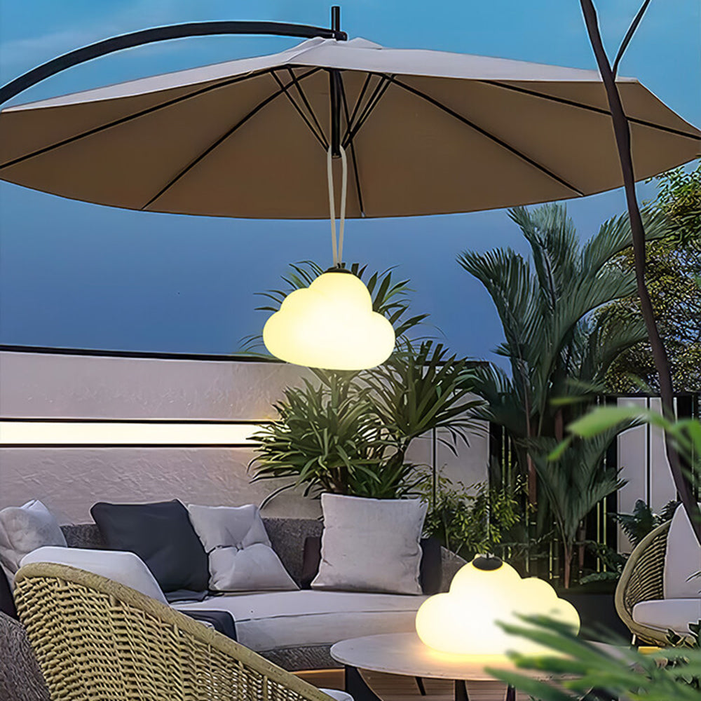 Yono Pendant Light Modern Cloud Milky Metal Acrylic Garden