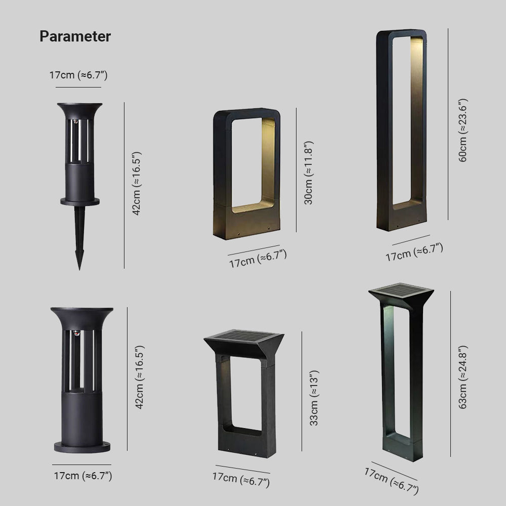 Haven Luz de Caminos Solar Metal Geométrico Hueco Moderno Exteriores