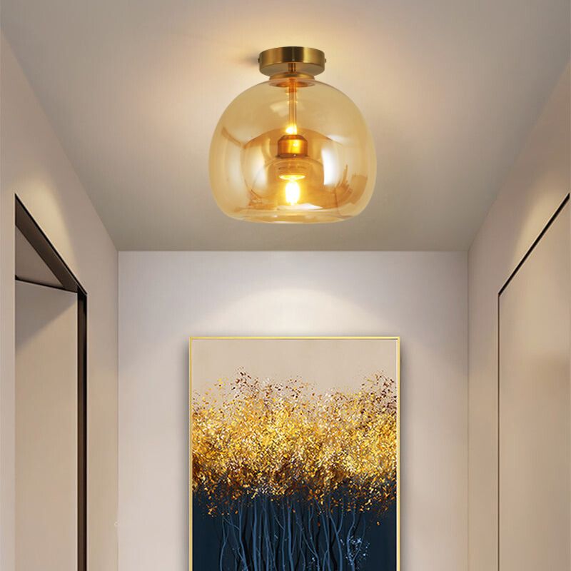 Noncu Ceiling Light Modern Dome Glass Living Room Mount