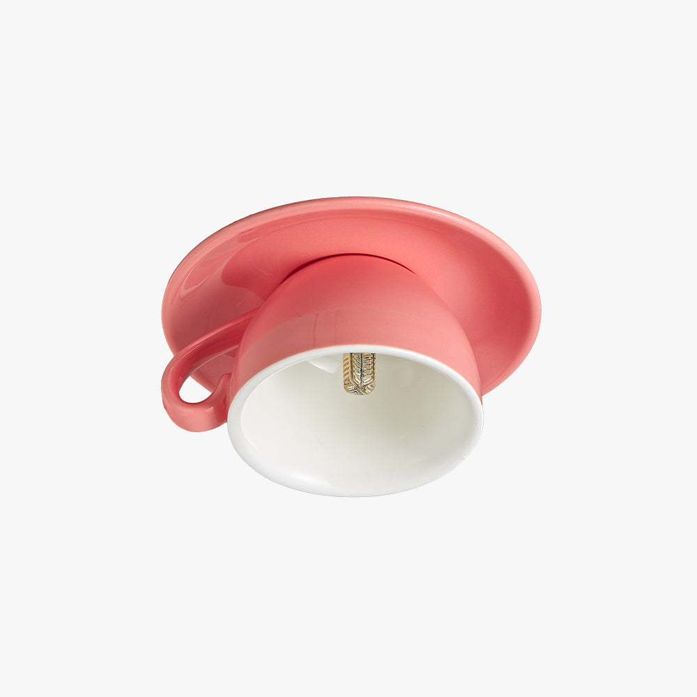 Halo Ceiling Light Modern Recessed Ceramic Coffee Cups Bedroom