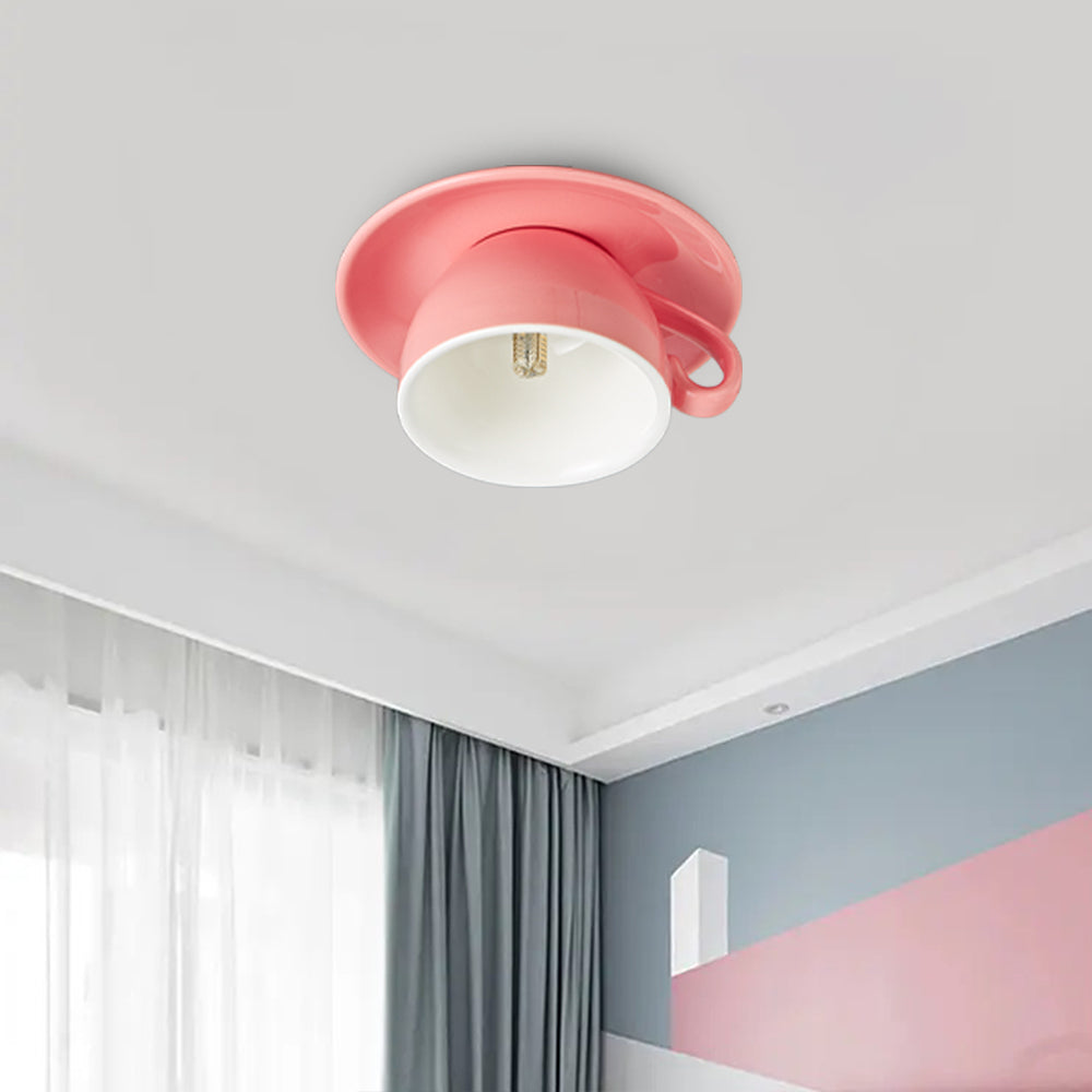 Halo Ceiling Light Modern Recessed Ceramic Coffee Cups Bedroom