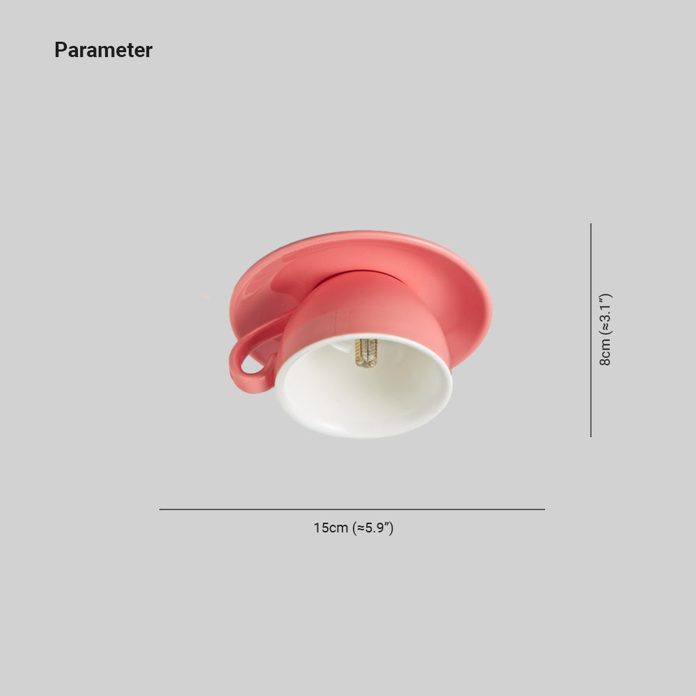 Halo Ceiling Light Modern Recessed Ceramic Coffee Cups Bedroom