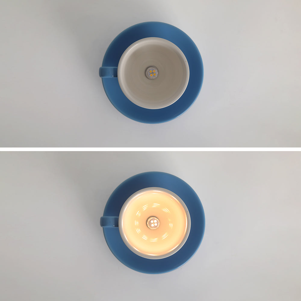 Halo Ceiling Light Modern Recessed Ceramic Coffee Cups Bedroom