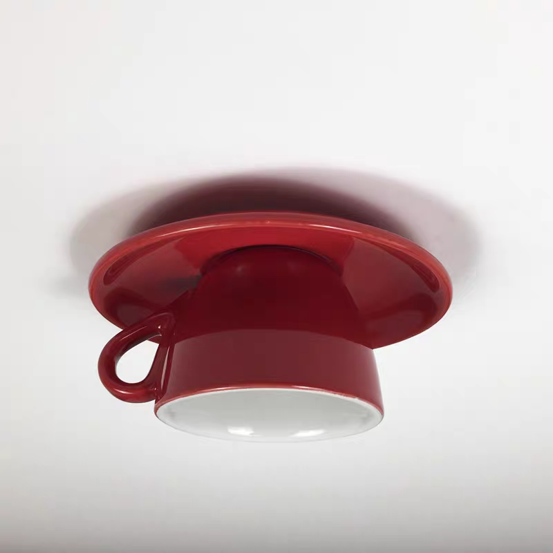 Halo Ceiling Light Modern Recessed Ceramic Coffee Cups Bedroom