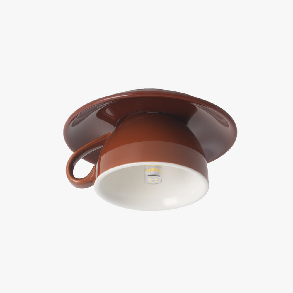 Halo Ceiling Light Modern Recessed Ceramic Coffee Cups Bedroom