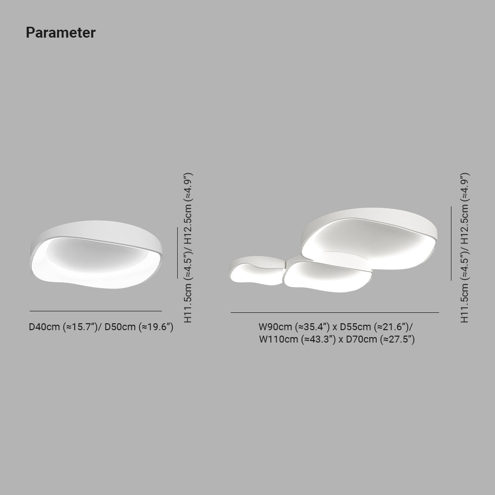 Soleil Flush Mount Ceiling Light Modern Wave Living Room
