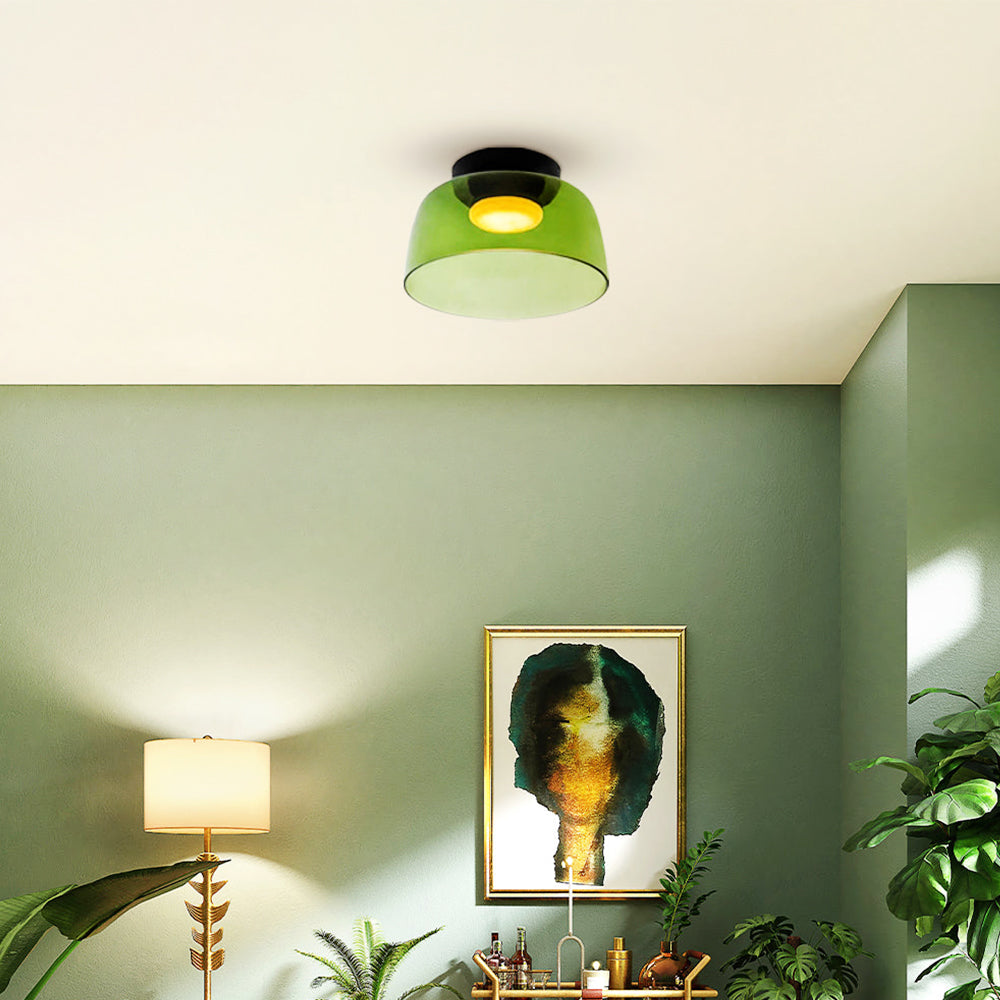Halo Flush Mount Ceiling Light Modern Simple Creative Glass Bedroom