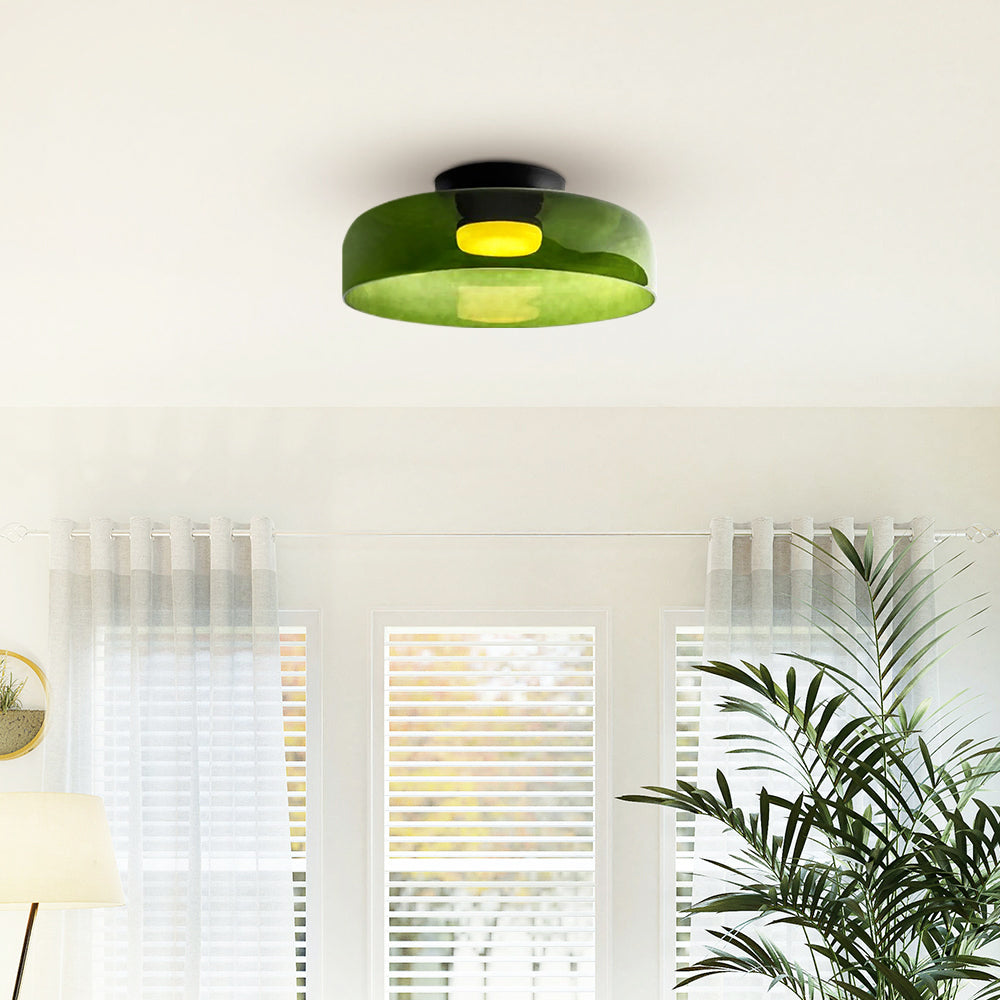 Halo Flush Mount Ceiling Light Modern Simple Creative Glass Bedroom