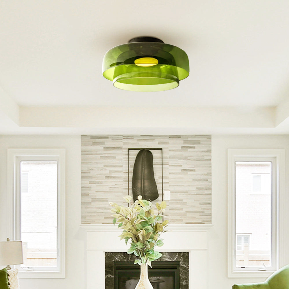 Halo Flush Mount Ceiling Light Modern Simple Creative Glass Bedroom