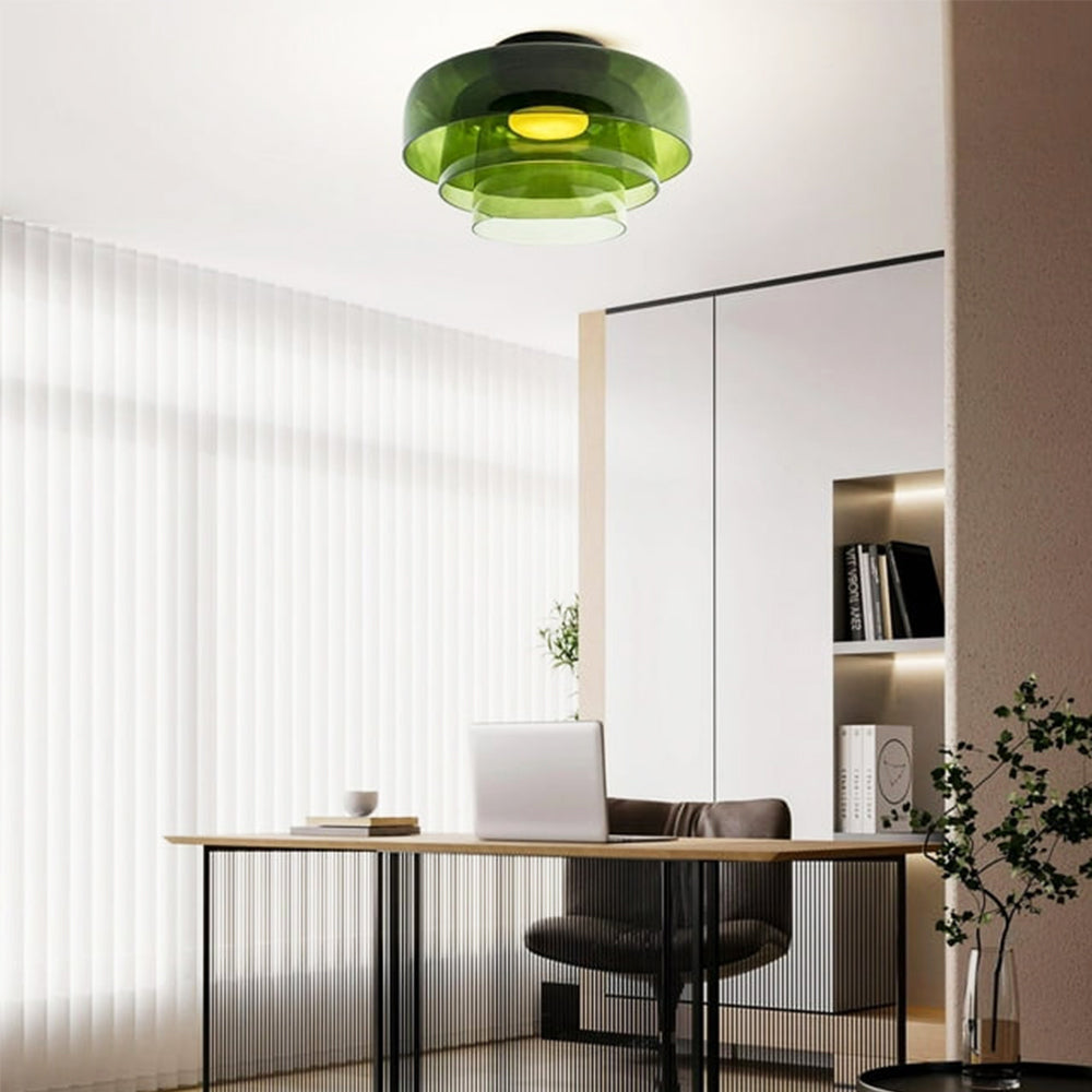 Halo Flush Mount Ceiling Light Modern Simple Creative Glass Bedroom