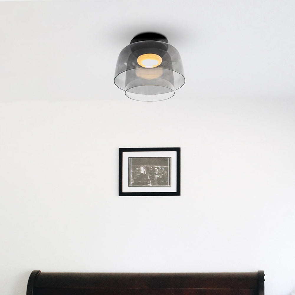 Halo Flush Mount Ceiling Light Modern Simple Creative Glass Bedroom