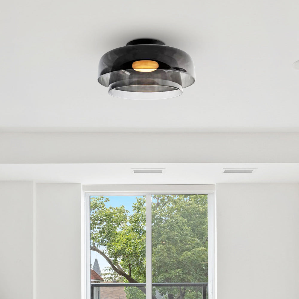 Halo Flush Mount Ceiling Light Modern Simple Creative Glass Bedroom