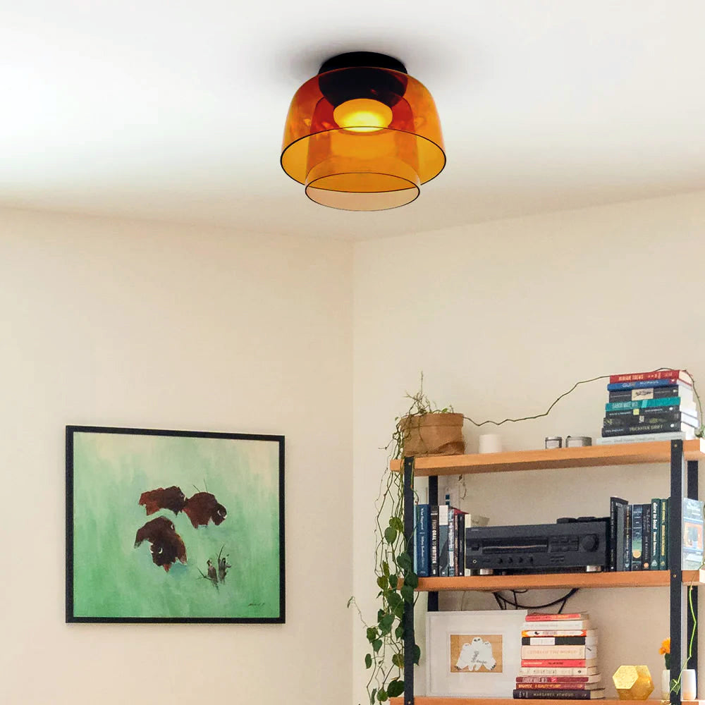 Halo Flush Mount Ceiling Light Modern Simple Creative Glass Bedroom