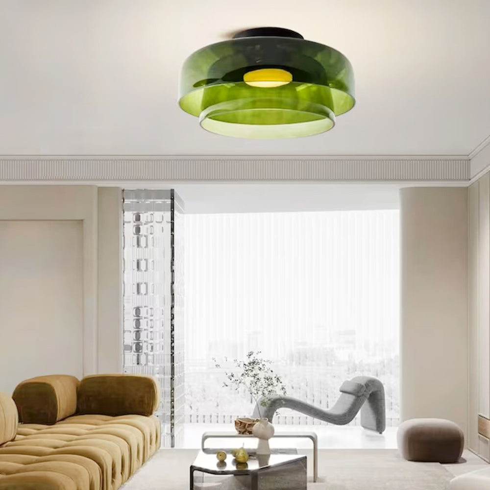 Halo Flush Mount Ceiling Light Modern Simple Creative Glass Bedroom