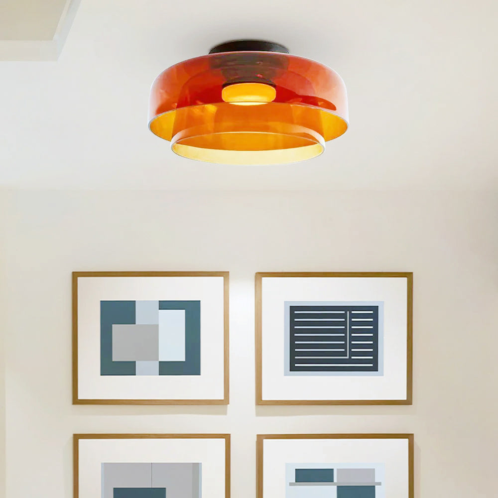 Halo Flush Mount Ceiling Light Modern Simple Creative Glass Bedroom