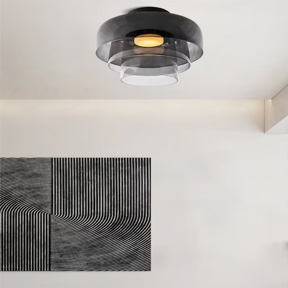 Halo Flush Mount Ceiling Light Modern Simple Creative Glass Bedroom