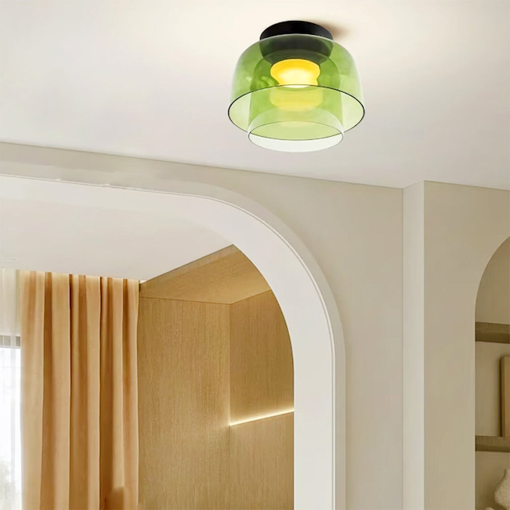 Halo Flush Mount Ceiling Light Modern Simple Creative Glass Bedroom