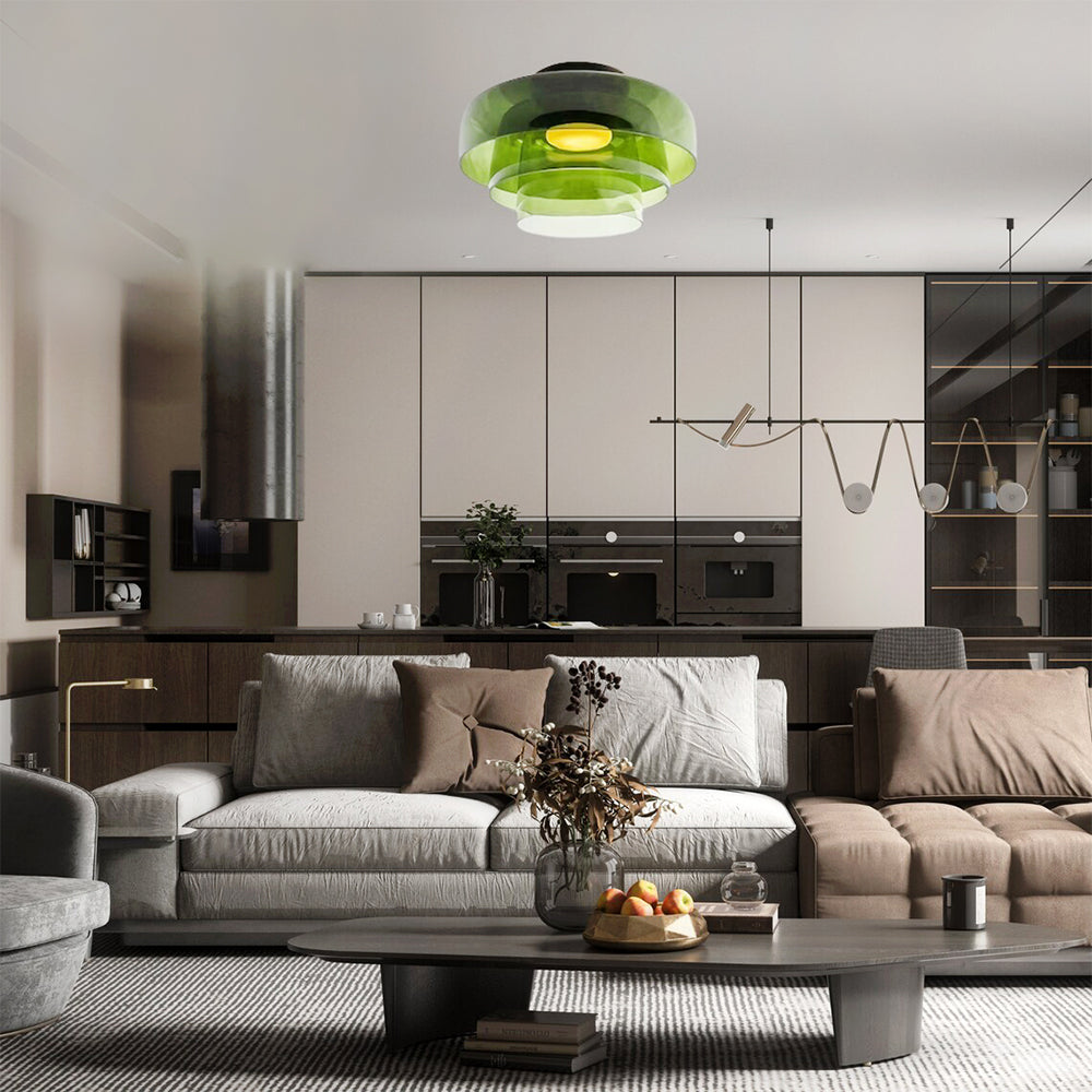 Halo Flush Mount Ceiling Light Modern Simple Creative Glass Bedroom