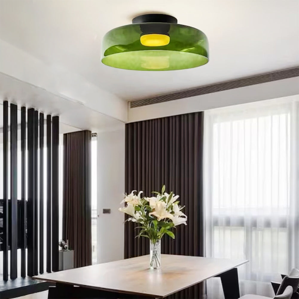 Halo Flush Mount Ceiling Light Modern Simple Creative Glass Bedroom