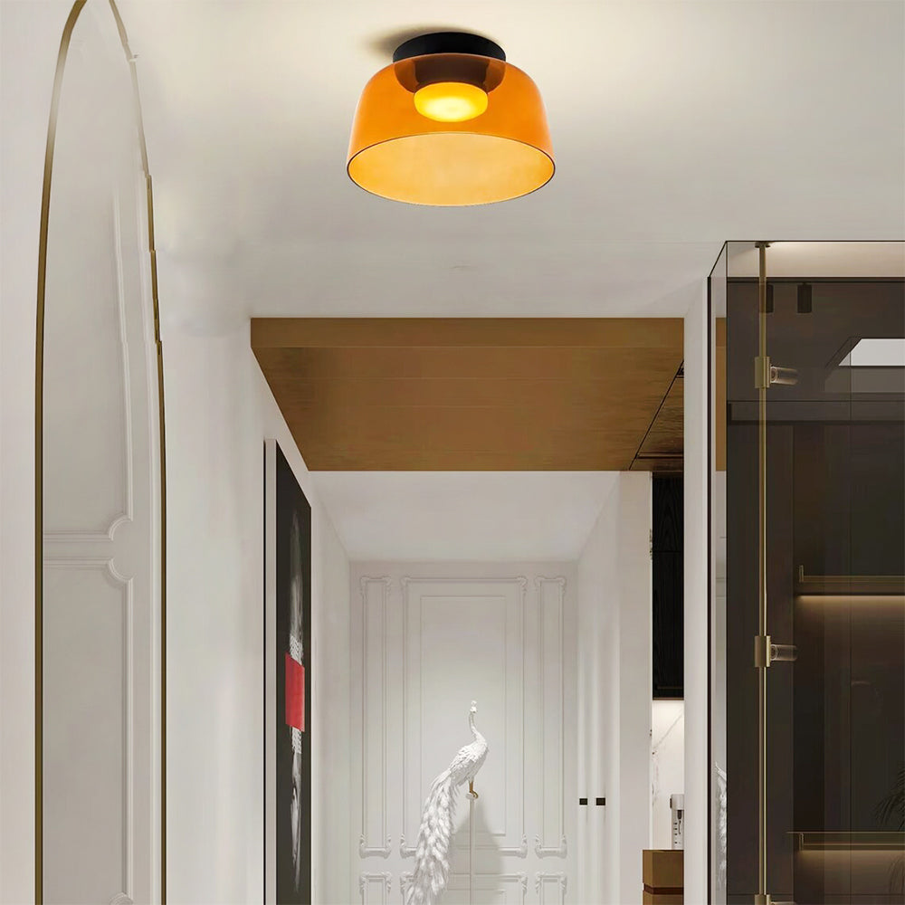 Halo Flush Mount Ceiling Light Modern Simple Creative Glass Bedroom