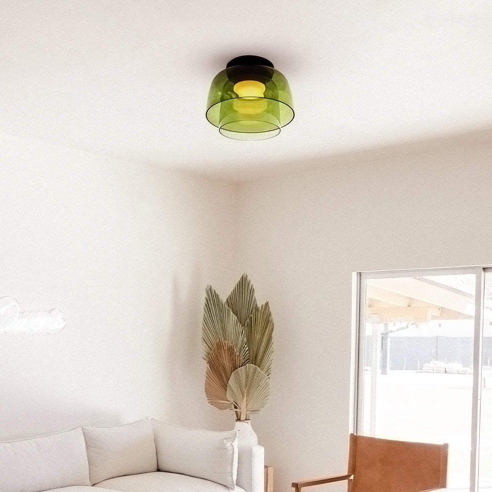 Halo Flush Mount Ceiling Light Modern Simple Creative Glass Bedroom