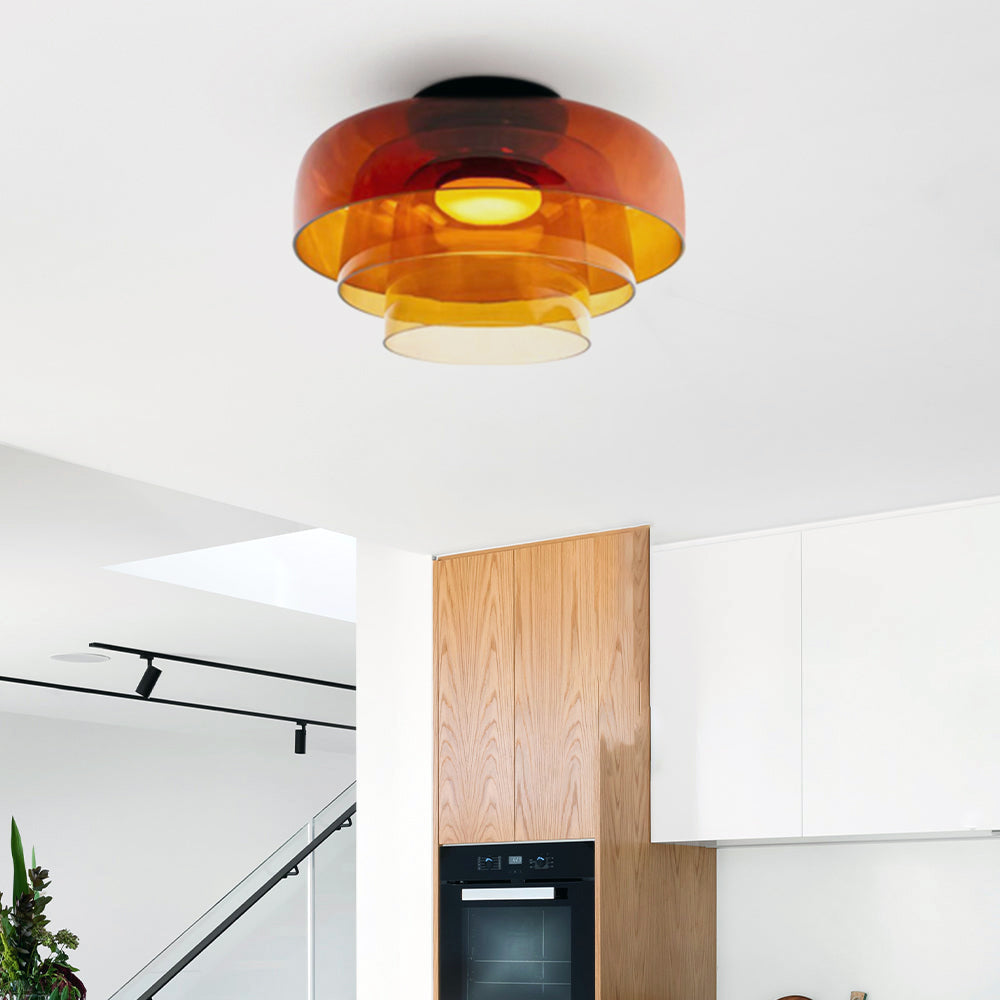 Halo Flush Mount Ceiling Light Modern Simple Creative Glass Bedroom