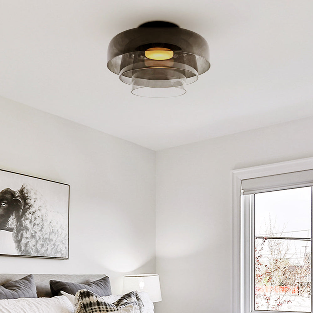 Halo Flush Mount Ceiling Light Modern Simple Creative Glass Bedroom
