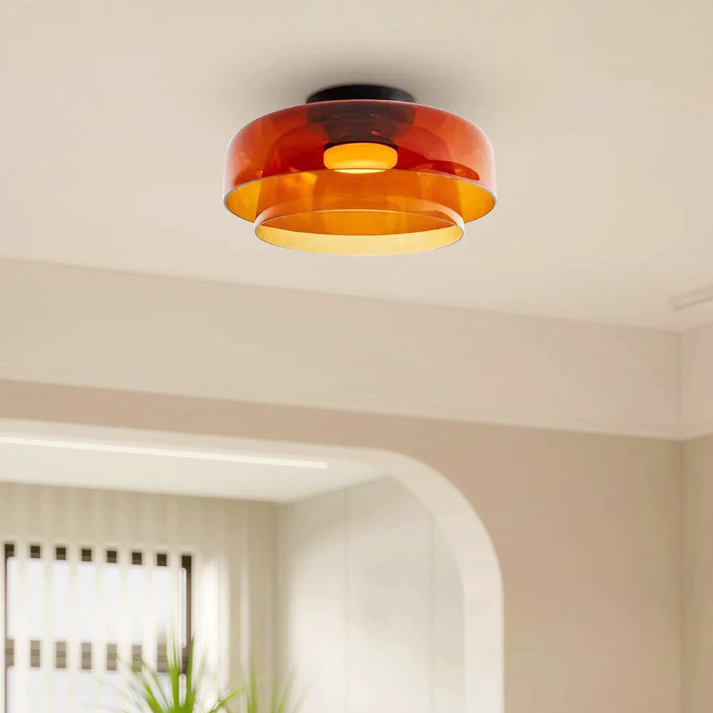 Halo Flush Mount Ceiling Light Modern Simple Creative Glass Bedroom