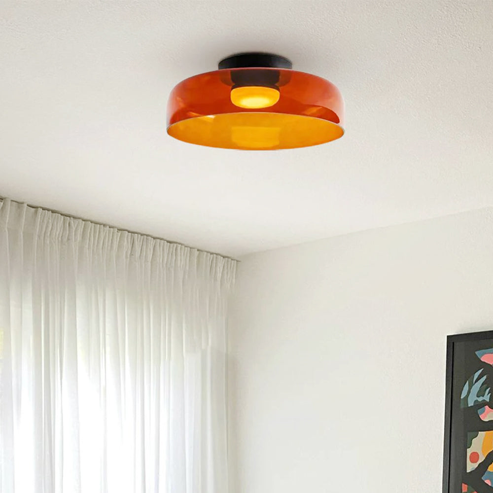 Halo Flush Mount Ceiling Light Modern Simple Creative Glass Bedroom