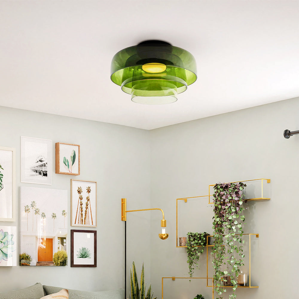 Halo Flush Mount Ceiling Light Modern Simple Creative Glass Bedroom