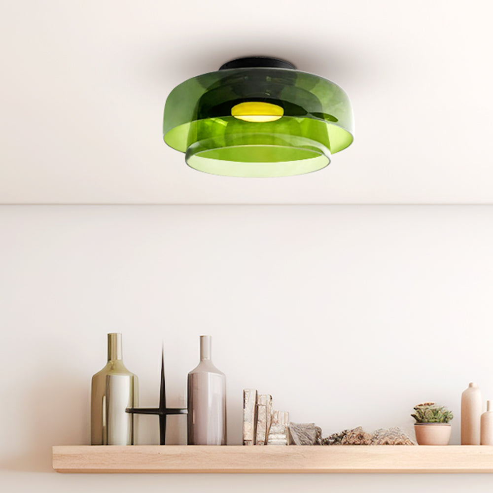 Halo Flush Mount Ceiling Light Modern Simple Creative Glass Bedroom