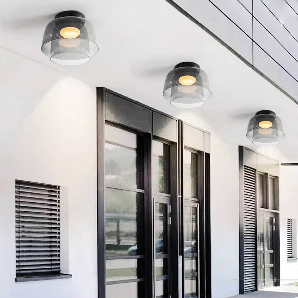 Halo Flush Mount Ceiling Light Modern Simple Creative Glass Bedroom