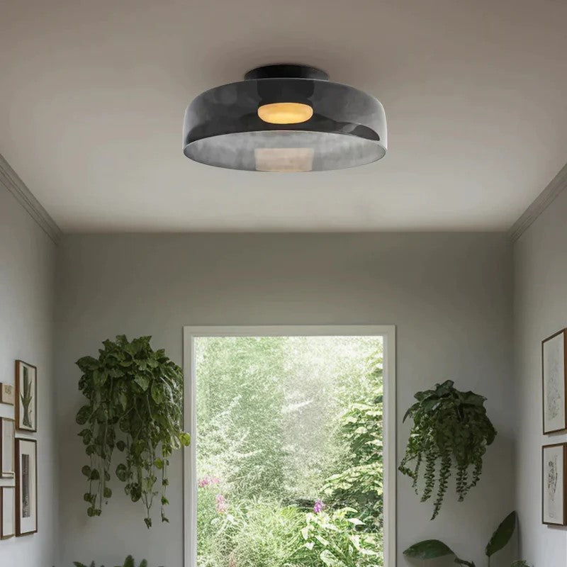 Halo Flush Mount Ceiling Light Modern Simple Creative Glass Bedroom