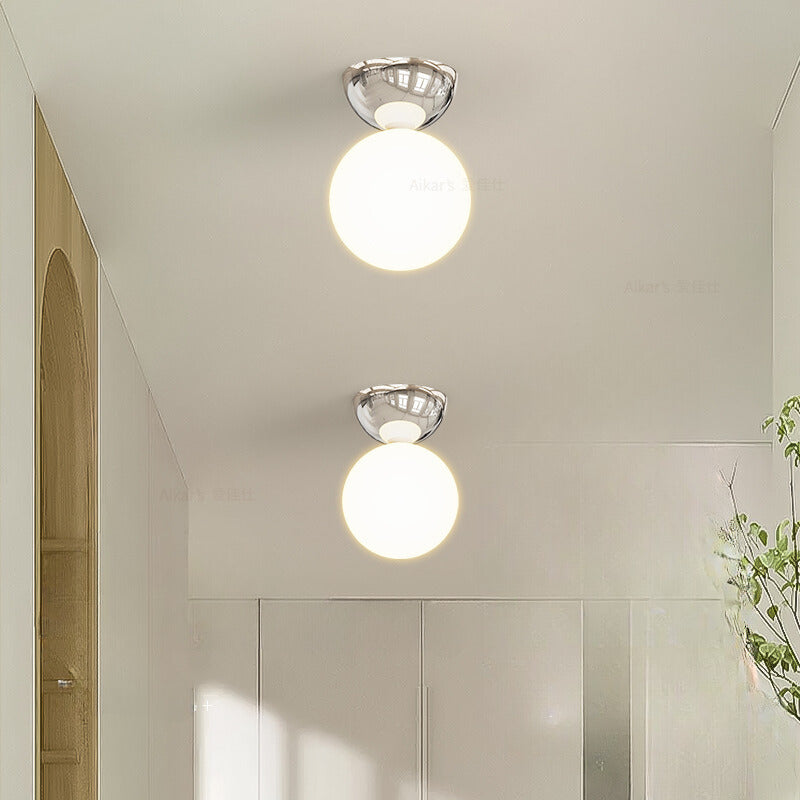 Halo Flush Mount Ceiling Light Modern Glass Metal Bedroom Kitchen
