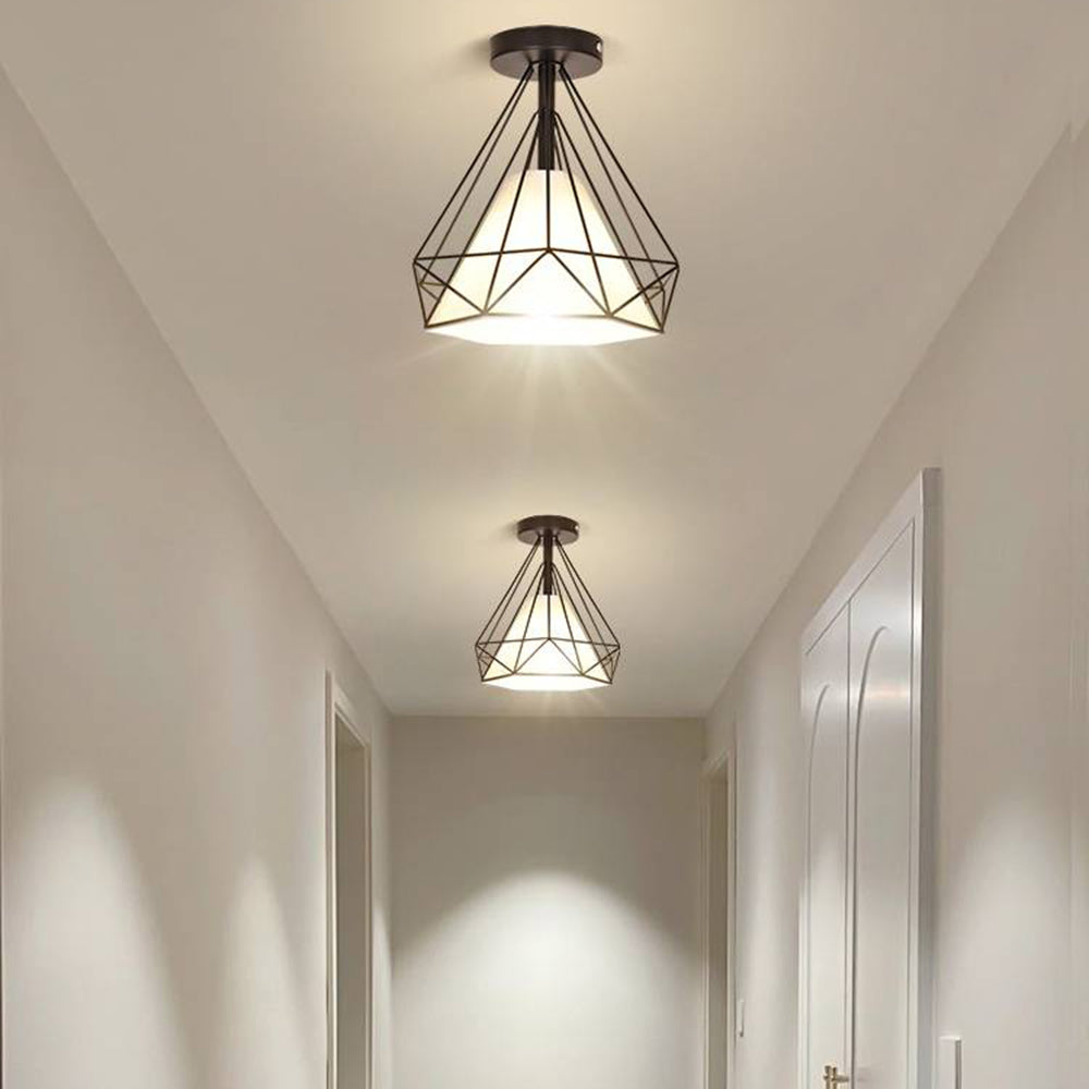 Mode Flush Mount Ceiling Light Corridor 2 Colours Metal Bedroom