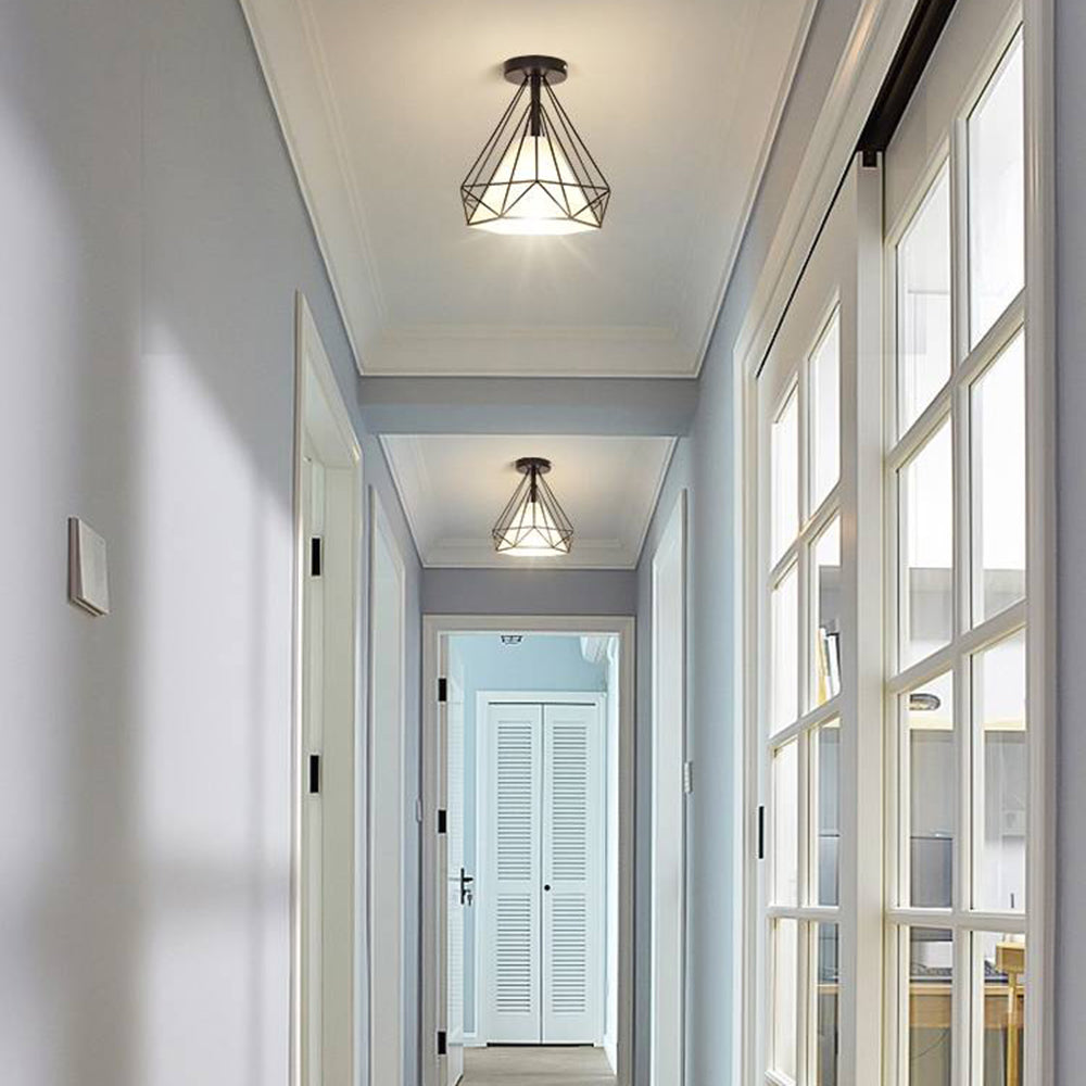 Mode Flush Mount Ceiling Light Corridor 2 Colours Metal Bedroom