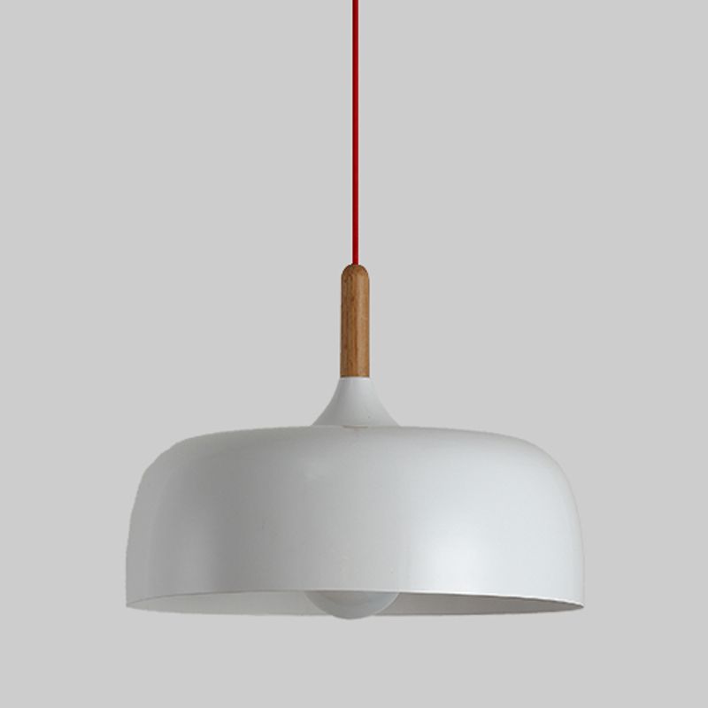 Halo Pendant Light Modern Dome Macaron Metal Dining Room