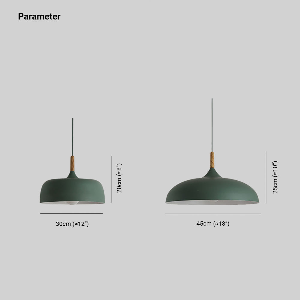 Halo Pendant Light Modern Dome Macaron Metal Dining Room