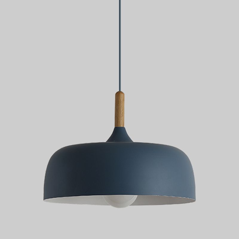 Halo Pendant Light Modern Dome Macaron Metal Dining Room