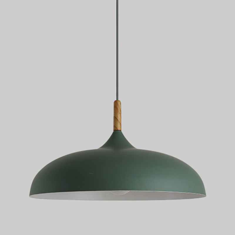 Halo Pendant Light Modern Dome Macaron Metal Dining Room