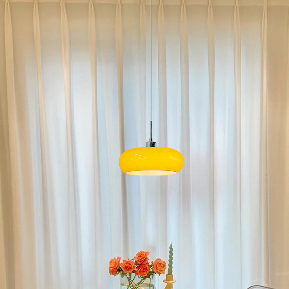 Halo Pendant Light Retro Bread Shape Glass Dinning Room Living Room