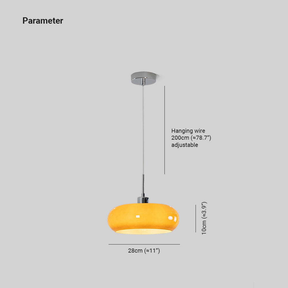Halo Pendant Light Retro Bread Shape Glass Dinning Room Living Room