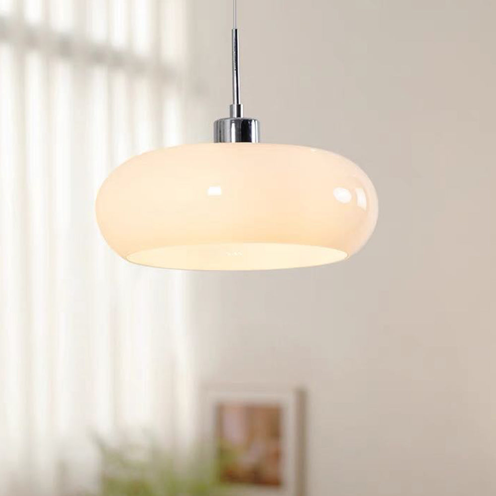 Halo Pendant Light Retro Bread Shape Glass Dinning Room Living Room